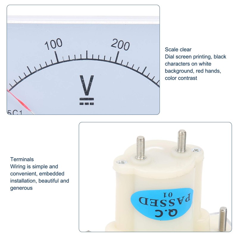 Voltmeter Analogue Panel Voltmeter Voltmeter Pointer DC High Accuracy Installation