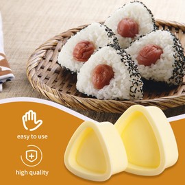 Onigiri Mould, Triangle Sushi Mold with Rice Spoon Rice Ball Maker Mold Three-Piece Set, Non-Stick Rice Ball Bento Presses Mold Nigiri Mould for Kitchen DIY Cooking