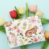 Floral with Rabbit Wrapping Paper,4 Sheet Spring Rabbit Chicken Wrapping