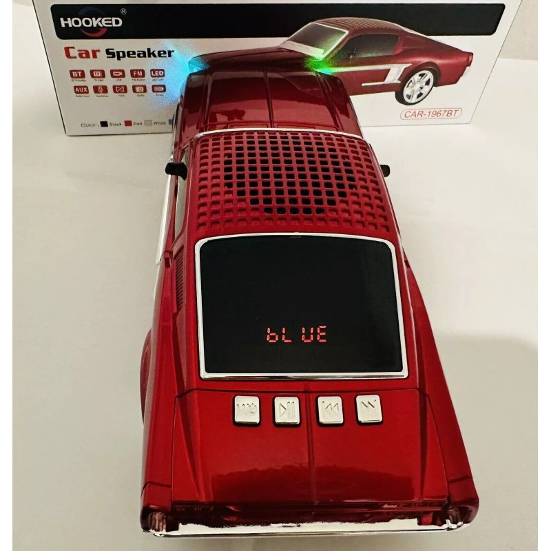 Hooked Ford Mustang 1967 Red Speaker BT Indoor/Outdoor Portable USB