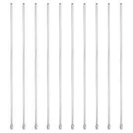 PATIKIL 8Ga x 12 Inch Stainless Steel Dispensing Needle Tips, 10Pcs Metal Glue Needle Tube Blunt Tips Luer Lock for Thick Glue Ink Lab, Silver