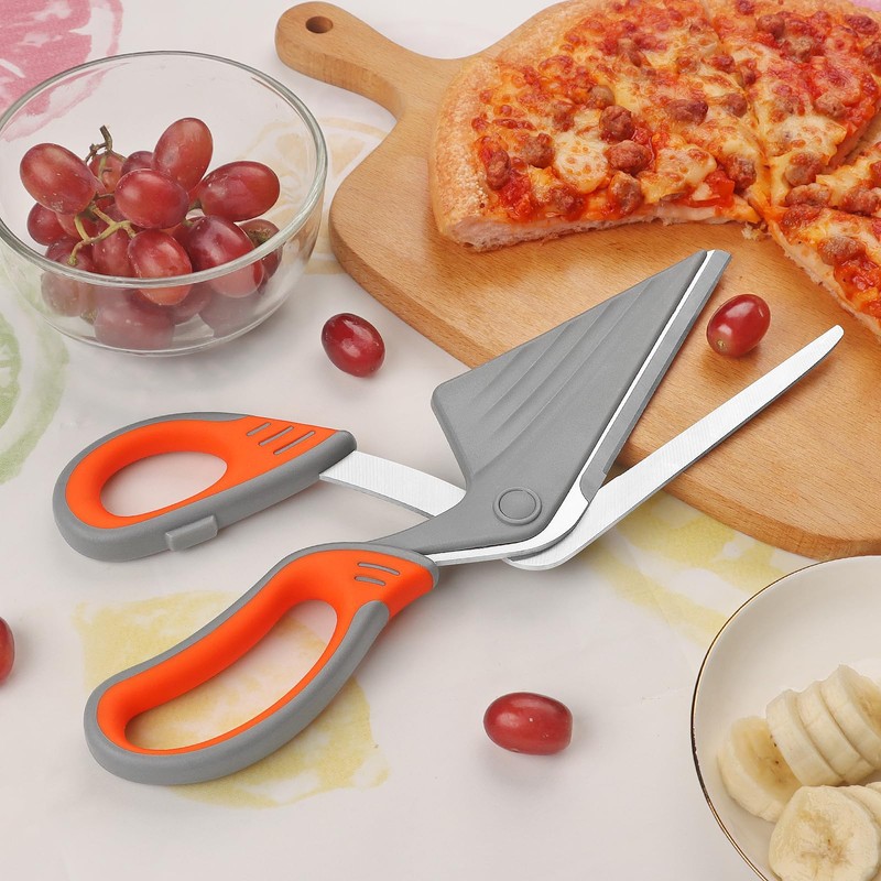 Vutyvve Pizza Scissors, Multi-Functional Kitchen Shears with Detachable Pizza Peel,