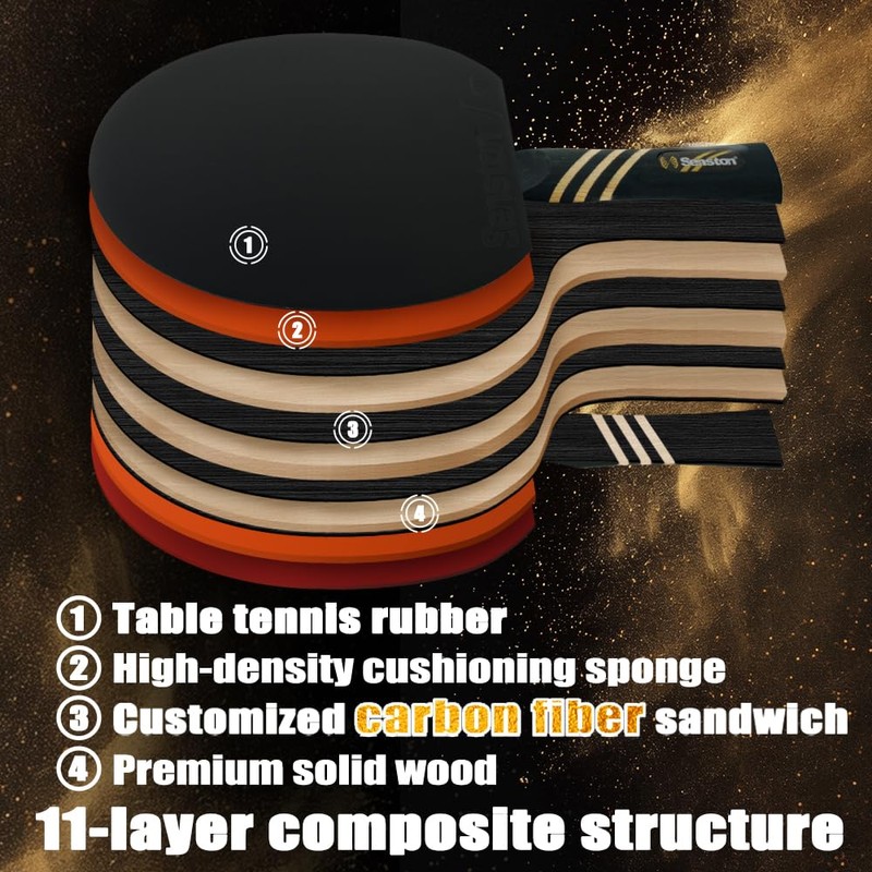 Senston Professional Table Tennis Paddle with Carbon Technology, Ping Pong