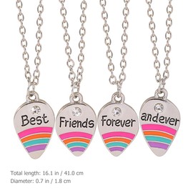 WRITWAA 4pcs Good Friend Necklace Graduation Necklace Jewelry Best Friend Necklace for 4 Friendship Necklace Best Friend Birthday Necklace for Friend Necklace for 4