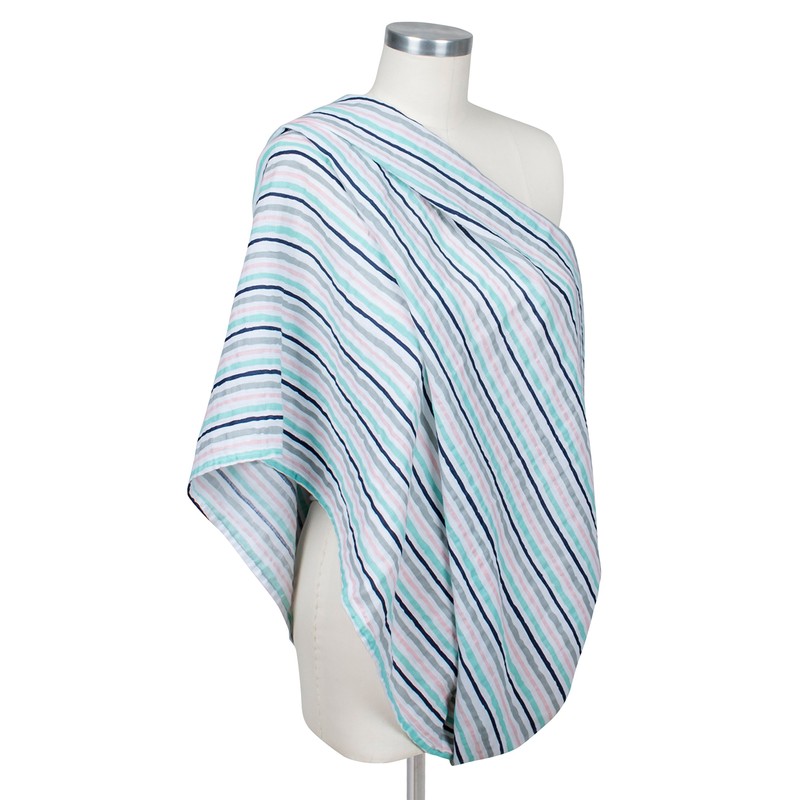 ベベオレ 授乳スカーフ・ナーシングスカーフ キャンディーストライプ（モスリンコットン）