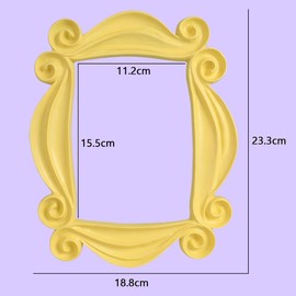 Opret Replica of the Peephole Frame Seen in Monica's Door, Yellow Door Frame with 5 Stickers, Friends Gift