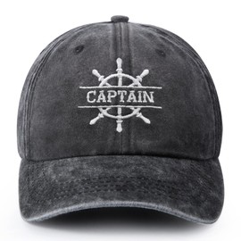 Captain Hat, Boat Captain Hat, Captain Hats for Men Women, for Boat Owners, Boating Gifts for Husband Dad Son Grandson, Boat Accessories Fun, Boaters Gift Ideas,Navy Baseball Cap Grey