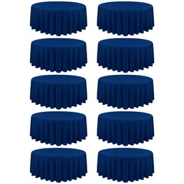 YMHPRIDE 10 Pack Navy Blue Round Tablecloth 90 Inch Washable Polyester Tablecloths Stain and Wrinkle Resistant Table Cloth Decorative Fabric Table Cover for Wedding Party Banquet Buffet