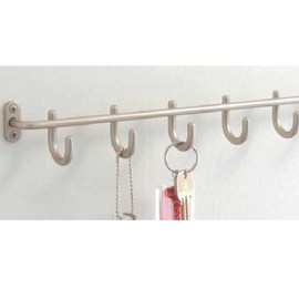 WAKI SHK007 Six Row Key Hook, Satin Silver