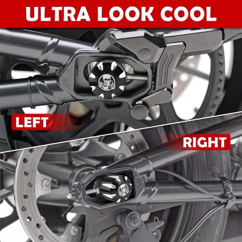 BAKAFOH Motorcycle Skull Rear Axle Nut Covers Fit for Can