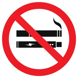 No Smoking Or Vaping Label Sign Stickers (Pack of 5 Stickers), 4”x4”, Decals for Windows, Car, Boxes, Containers, Technological Equipments, Indoor and Outdoor Use
