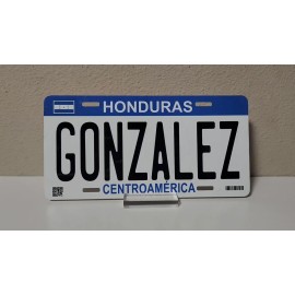 Car Plate Honduras, Custom Plate Honduras, Placa Personalizada de Honduras