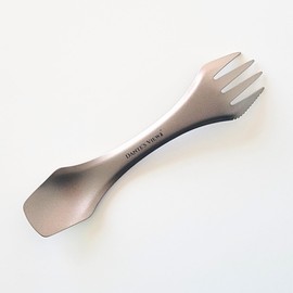 DANTE'S VIEW 3 in1 Titanium Spork Spoon, Fork and Knife Combo | Ultralight Titanium Cutlery for Hiking, Camping, Backpacking, Bikepacking | Durable, Compact & Portable Camping Flatware with Carry Bag