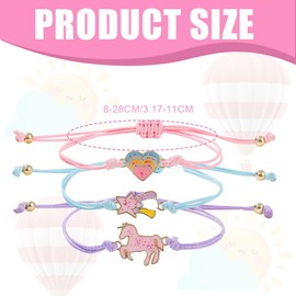 Einhorn-Armbänder, Kinderarmbänder mit Anhängern, bunte Kinderarmbänder für Jungen und Mädchen