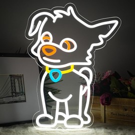 Sadfei ‌Mixed Breed Dog Neon Signs for Wall Decor Cute Puppy Anime LED Lights up for little Boys Girls Man Cave Birthday Gifts Living Room Bedroom Party Supplies Decoration