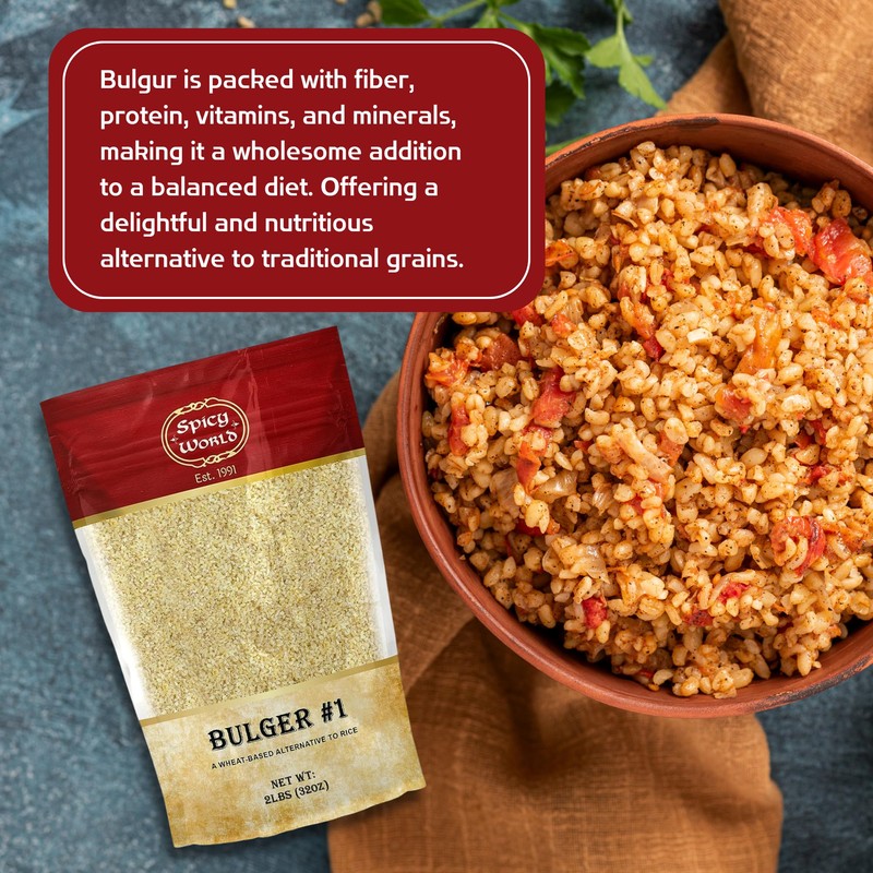 Bulgur Cracked Wheat Fine #1, 2 LB Bag (32oz) |