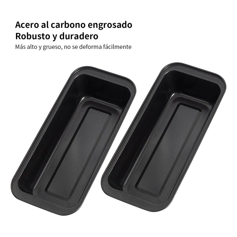 Set 3 Pzs Molde Para Panque Pan De Caja Antiadherente