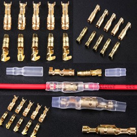 424pcs Round Connectors Motorcycle Double 3.9 mm Brass Bullet Terminals Bullet Connector with Insulation Cover, Bullet Plug Round Plug Car Round Plug Sleeves Motorcycle Electric Crimp Terminal