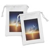 Ambesonne Ocean Fabric Pouch Set of 2, Sunset Sky with