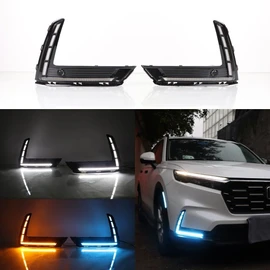 For Honda CR-V CRV 2023-2025 2pcs LED Fog Lamp Daytime Running Light Turn Signal