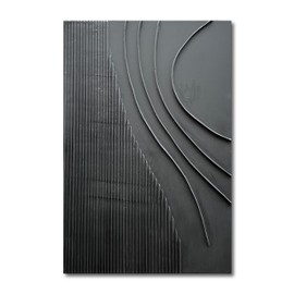 NANKAI Art Hand-Painted Thick Texture Black Minimalist Oil Painting Large Home Wall Decorative Art Oil Painting 45x30 inches
