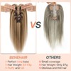 Benehair Human Hair Toppers for Women Clip in Hair Toppers