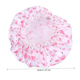Outanaya 2pcs Flamingo Printed Hair Protective Shower Caps for Women Durable Bathing Accessories for Daily Use for Hair Conditioning and Salon Activities