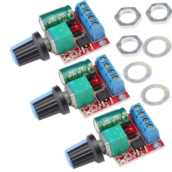 VKLSVAN 3pcs PWM Speed Controller 5A Mini Motor DC 5V-35V