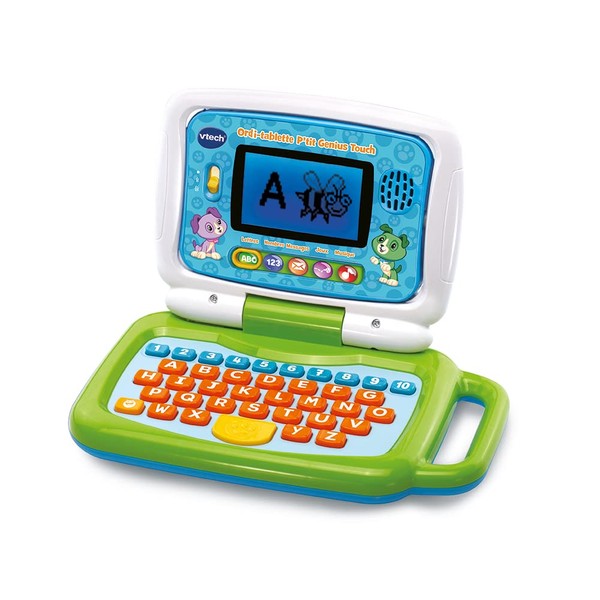 VTech - Ordi-P'tit Genius Touch Green Tablet - Children's Computer, Learning Tablet - 2/6 Years - French Version