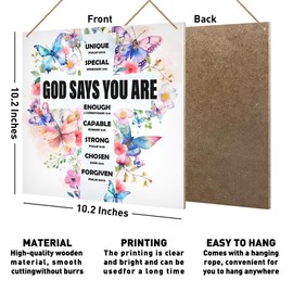 Bible Verse Sign Wall Decor, God Christian Cross Wall Decoration for Home Bedroom Office, Religion Religious Scripture Wall Art, Christian Prayer Gifts for Women Girls Church Group, God Says You are
