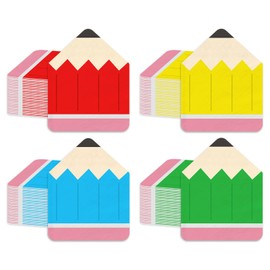 AnyDesign 80 Pcs Back to School Pencil Paper Napkins 4 Colors Cartoon Pencil Disposable Napkins First Day of School Luncheon Dinner Napkin for Kindergarten Graduation Party Table Supplies