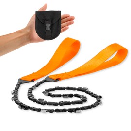24 Inch Pocket Chain Rope Saw Portable Hand Saw With Sharp Teeth Blades for Survival Gear, Camping, Hunting, Tree Cutting or Emergency Kit