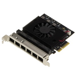 KALEA-INFORMATIQUE PCIe Network Controller Card 6 Ports 2.5 LAN Gigabit ETHERNET 10 100 1000 2500 1G 2.5G RJ45 with Realtek RTL8125 Chipset