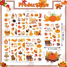 Fall Stickers Autumn Stickers for Kids 640PCS Thanksgiving Maple Leaves Stickers Hello Fall Stickers Envelope Thanksgiving Party Classroom Decor