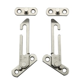 JianLing 2pcs Lock Window Limiters with 8pcs Screws Stainless Steel Children Safety Protection Window Limit Control Devices (1 x Left Open + 1 x Right Open)