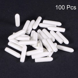 sourcing map 100pcs Round Rubber End Caps 2mm White Vinyl Cover Screw Thread Protectors