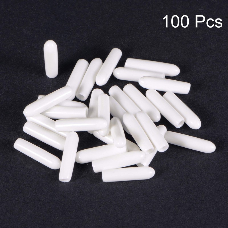 sourcing map 100pcs Round Rubber End Caps 2mm White Vinyl