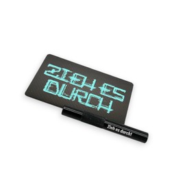 M&M Smartek Aluminium Tube Set in Black/Ribbed (70 mm) with Laser Engraving and Chopping Card - Carbon Look in EC Card Format, Pull it through, Minimalist