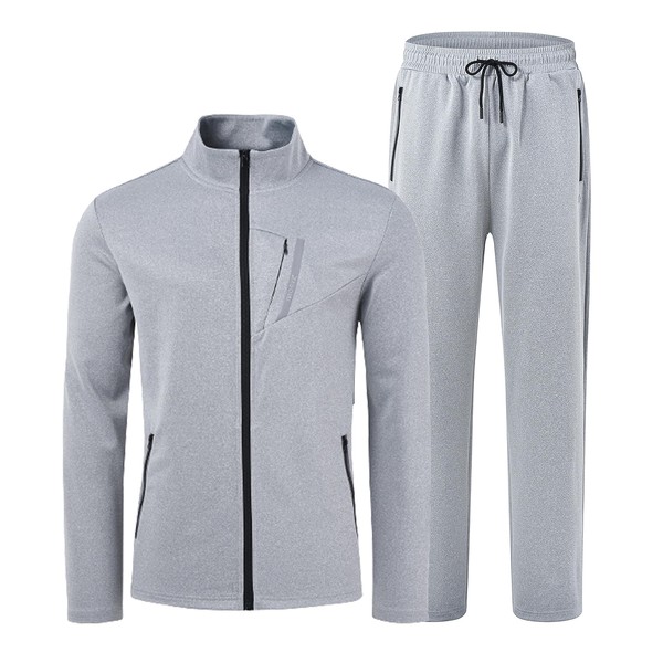 MoFiz Men Running Sweatsuit Full Zip Active Tracksuit Set Casual