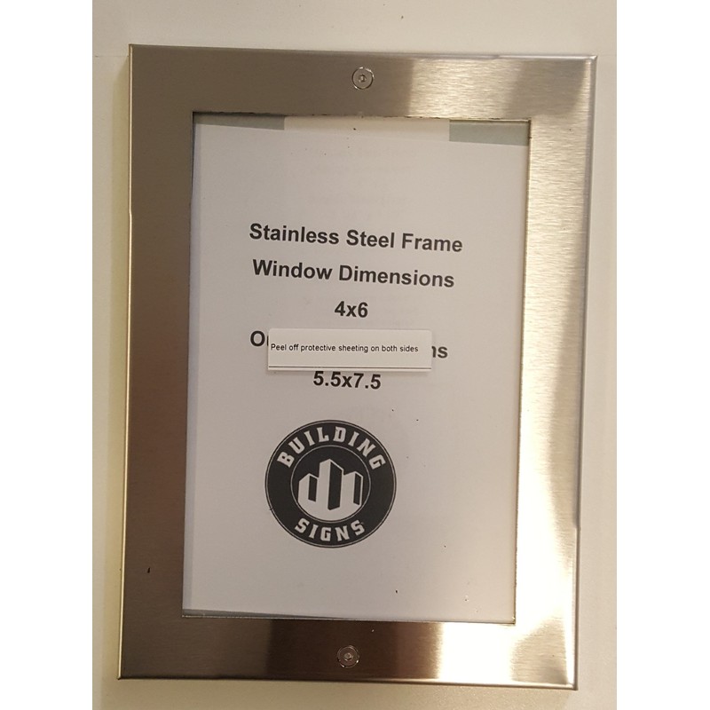Elevator Permit Frame 4X6 Stainless Steel