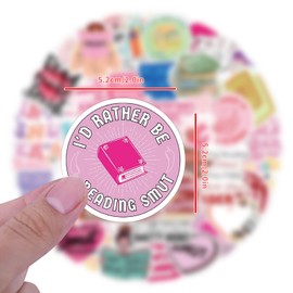 Kindle Stickers, Funny Bookish Stickers for Kindle, Waterproof Pink Stickers for Water Bottles, Laptop, Scrapbook, Skateboard Suitcase (120 PCS)