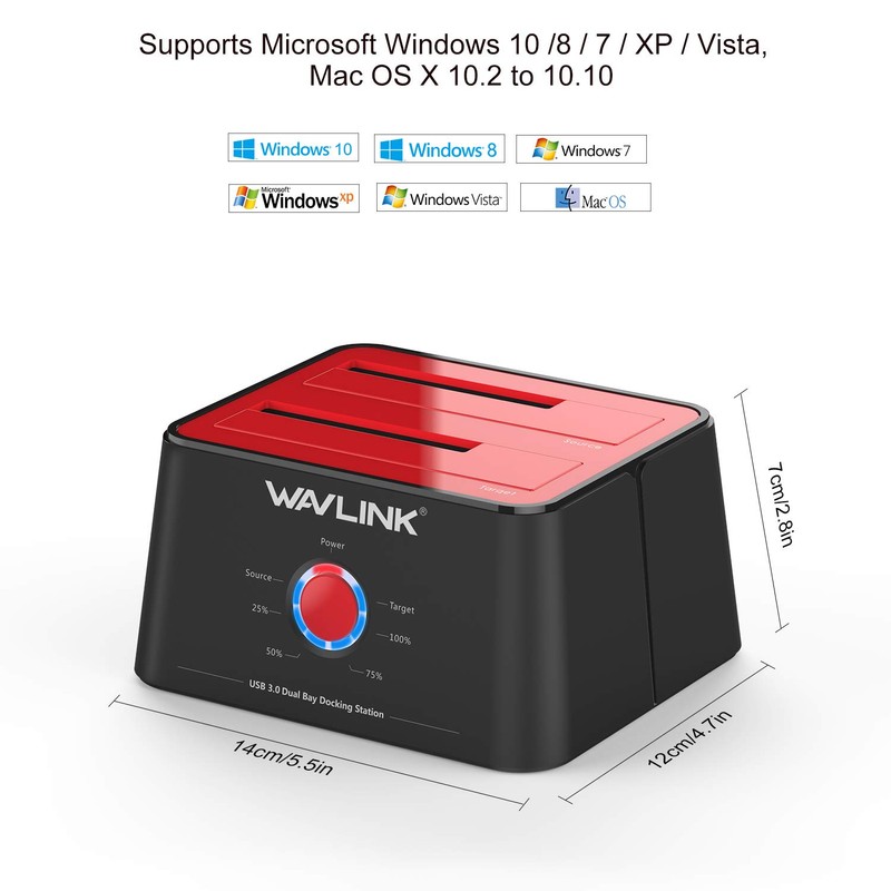 WAVLINK USB 3.0 to SATA I/II/III Dual-Bay External Hard Drive