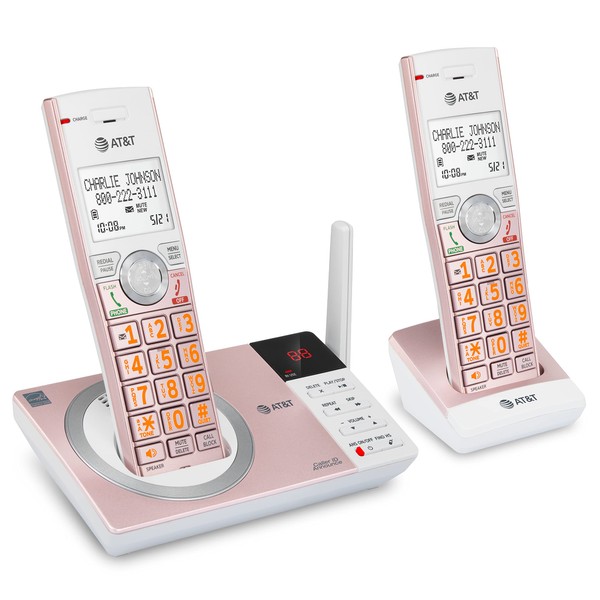 AT&T CL82257 DECT 6.0 2-Handset Cordless Phone for Home with
