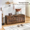 VANKILEY 47.2"Storage chest extra large,storage trunk with 2 safety Hinges,Wooden