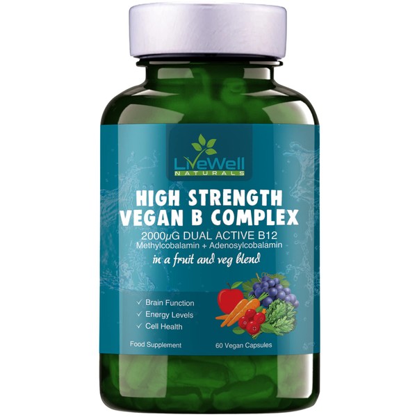 Vitamin B Complex Vegan High Strength Plant Based 60 Capsules