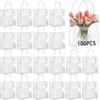 100PCS Bolsas de Regalo de PVC Transparente con Asas, Bolsas