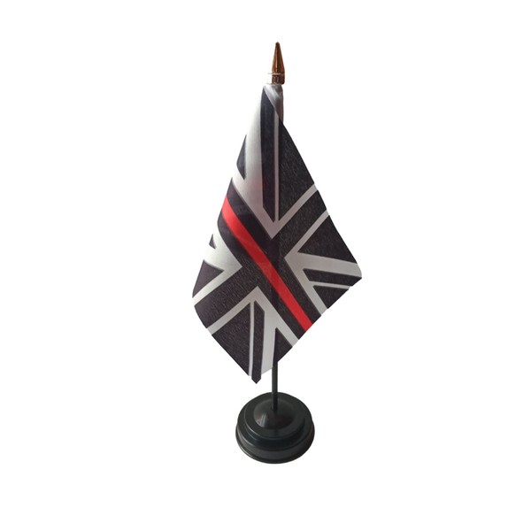 Thin Red Line Union Jack 6" x 4" Flag With