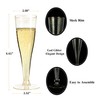 Bestluck 100 Pack Champagne Flutes Plastic, 4.5 oz Gold Glitter
