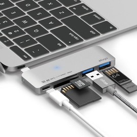 elago Aluminum Charging Multi Hub USB-C - [Power Delivery][Charging Multi Hub][5 Slots Data Transfer] - for All-New MacBook and Pro, All USB-C Devices (Silver)