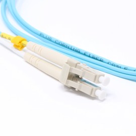 0.2 Meter (7IN) 40Gb OM4 Multimode Duplex Fiber Optic Cable (50/125) - LC to LC - Aqua